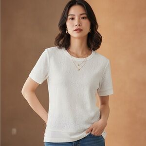 Comme des Garcons Women’s White Lace T Shirt Short Sleeve Medium